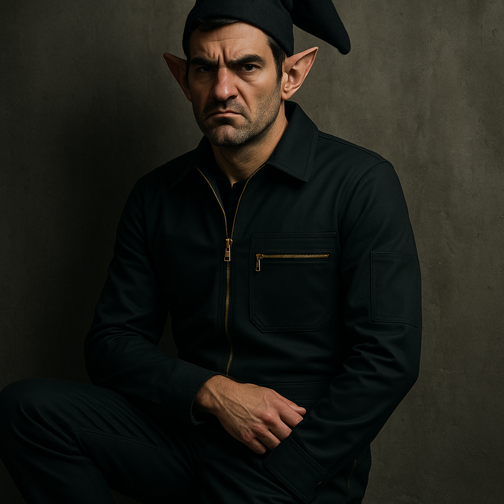 editorial portrait in black outfit
