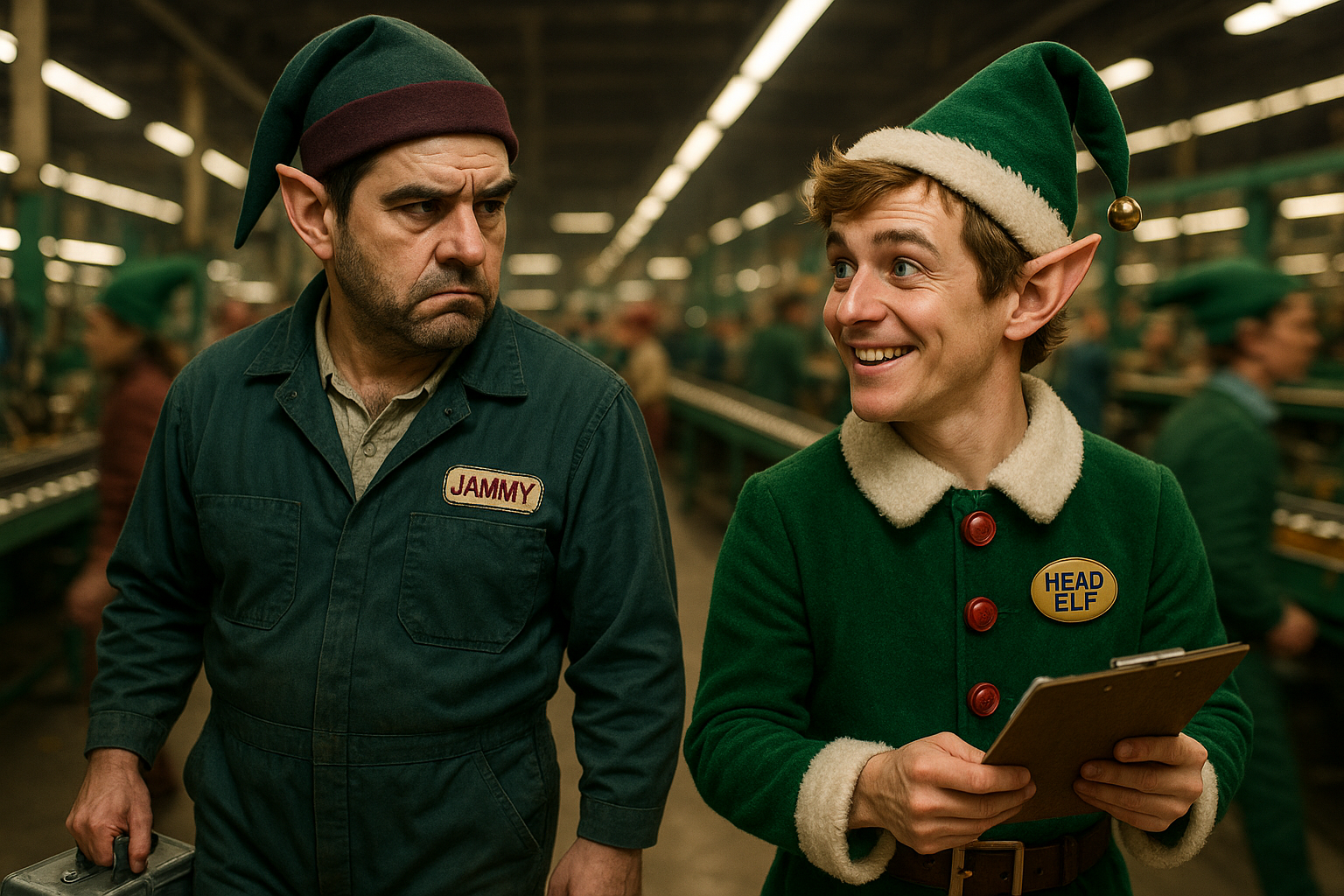 Jammy and Jimmy in the workshop