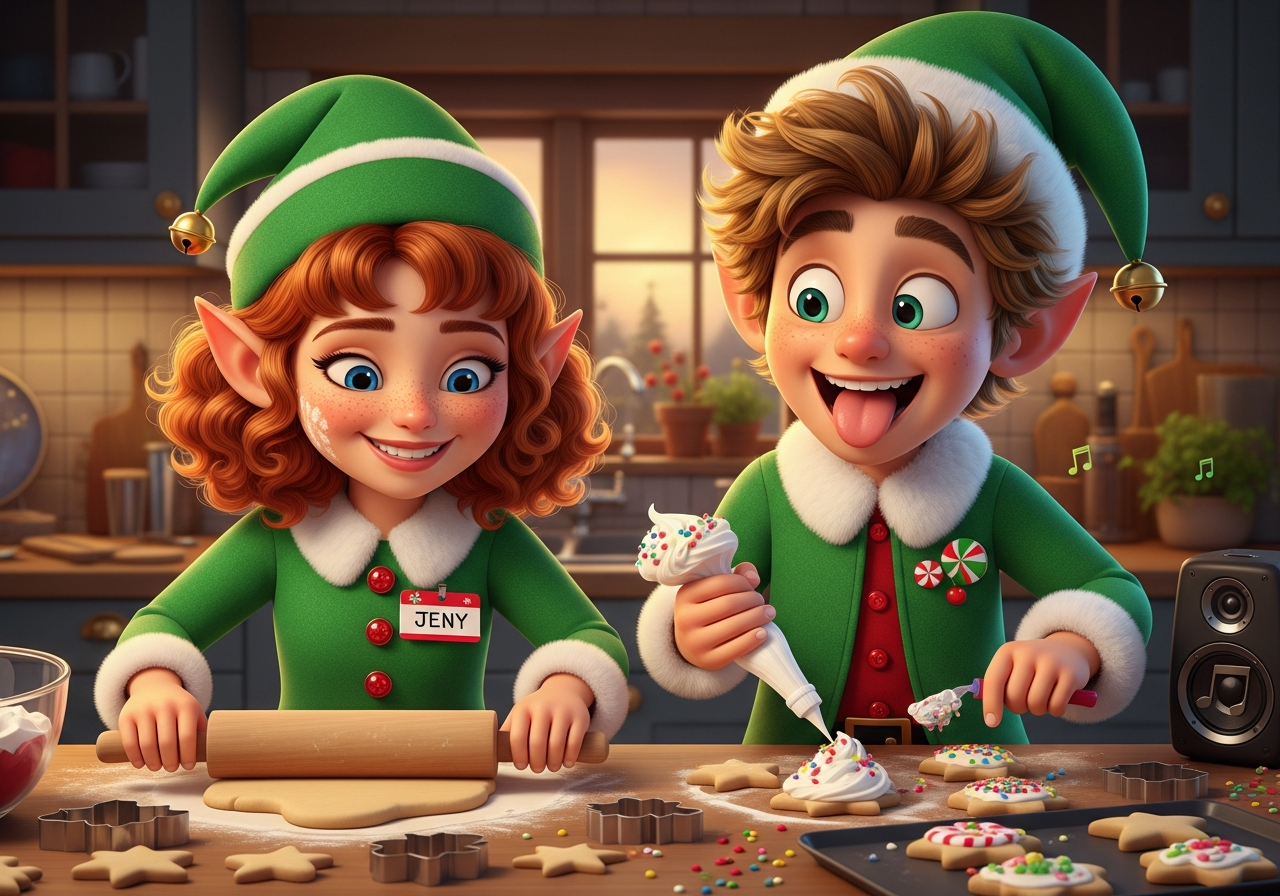 Jenny and Jimmy baking